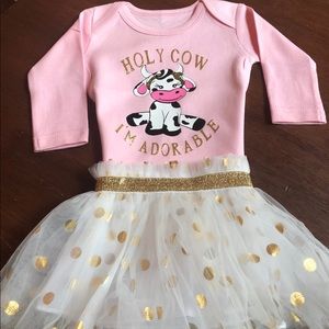 Little Girls adorable cow outfit